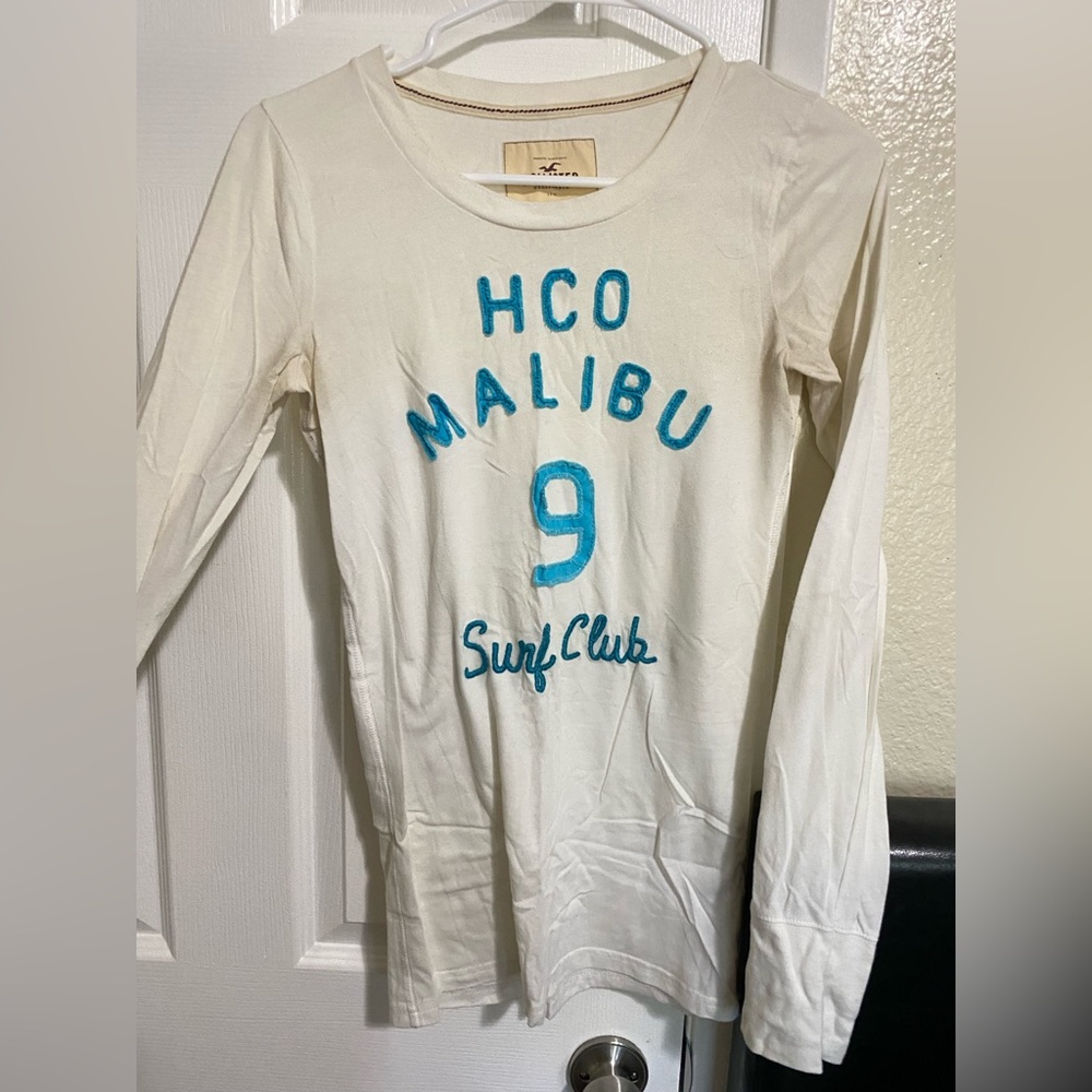White Hollister Long Sleeve Tee
